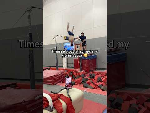 The spotters are always messing me up 🤬 #gymnastics gymnast #olympics #olympic #sport #cosch #flip