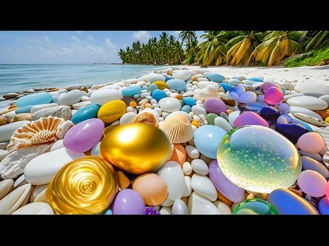 The sea water receded quickly, leaving a large amount of seafood stranded on the shore