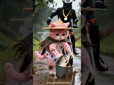 Skinny cat, carrying the family ๐ญ๐ญ๐ญ#cat #funny