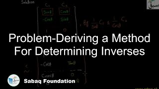 Problem-Deriving a Method For Determining Inverses