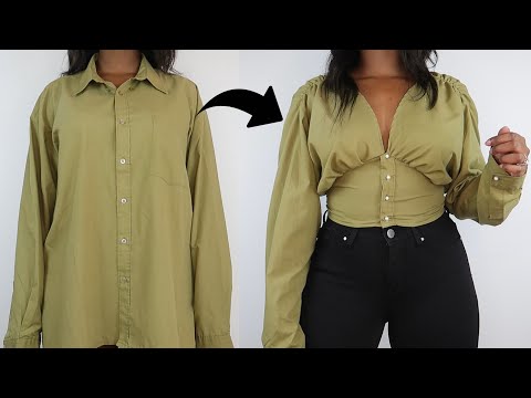 DIY Fitted Waist Top | Menโs Shirt Refashion DIY