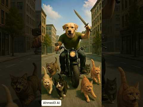 الكلب ده🐶مسك القطة وموتها💔قدام أولادها الصغيرين😢#viral