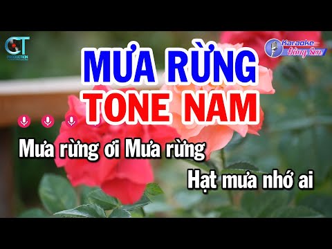 Karaoke Mưa Rừng Tone Nam ( D#m ) Nhạc Sống Mới || Karaoke Đồng Sen