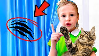 นาสเตียเล่นกับลูกแมวแสนซน และให้อาหารพวกมัน – การรวบรวมวิดีโอ