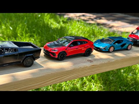 Driving Metal Scale Diecast Cars by Hand On the Board