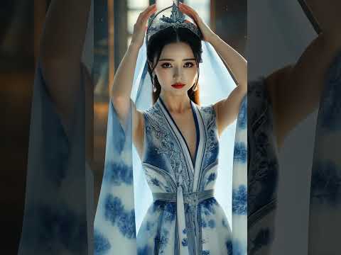 The Enchanting Transformation of the Chinese Blue and White Porcelain Girl #fashion#agt #dance