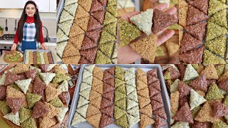 حلو العيد🌙صمصة تونسية بحشوات مختلفة بفريوة وفستق مقرمشة بكل تفاصيلها بنة لاتقاوم😋Samsa Tunisienne