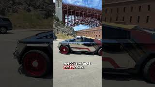 Cybertruck Smart Summon at the Golden Gate Bridge #fyp #viral #tesla #cybertruck #smartsummon