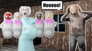 Pregnant Mad Granny vs Baby Grannies vs Grandpa in Granny House