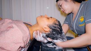 ASMR: So Satisfying! Lao Head Water Massage with Hair Pulling and Facial