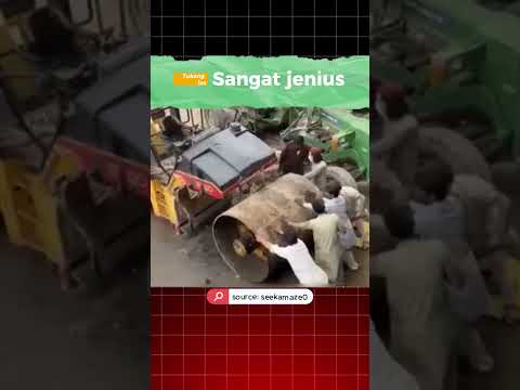 Tukang las sangat jenius perbaiki tandem roller  #amazingviralvideo