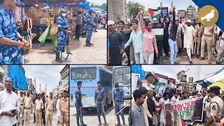 Protest at Makkah Masjid Charminar after Friday prayer against Israel