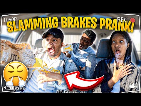 SLAMMING THE BRAKES PRANK ON BOYFRIEND!!