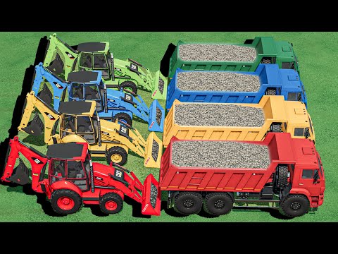 Work with Colors - MEGA Load Work with CAT Backhoe Loaders - Farming Simulator 22