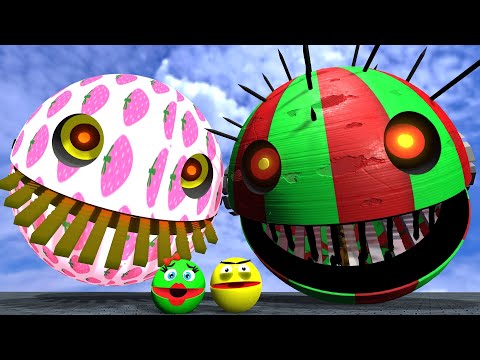 PACMAN & ROBOT PACMAN VS CARTOON CAT & MONSTER PACMAN 64