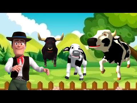 LOS ANIMALES BAILAN MUY FELICES EN LA GRANJA, VACA LOLA, POLLITO, EL TORO Y ZENÓN|SONIDO DE ANIMALES