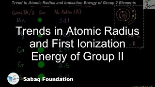 Trends in Atomic Radius and First Ionization Energy of Group II