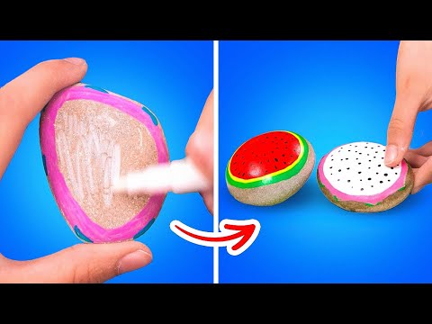 🍓 Colorful Fun In Your Garden! 😍 Let's Make Pebble Fruits Together! 🌼