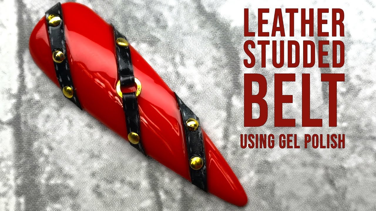 Studded Leather Belt Design using Gel Polish