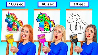 10 Seconds vs 60 Seconds vs 100 Seconds Drawing Challenge by Mega DO