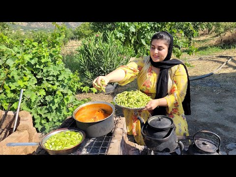 Preparing The Village for Winter: Drying okra and apricots for the winter