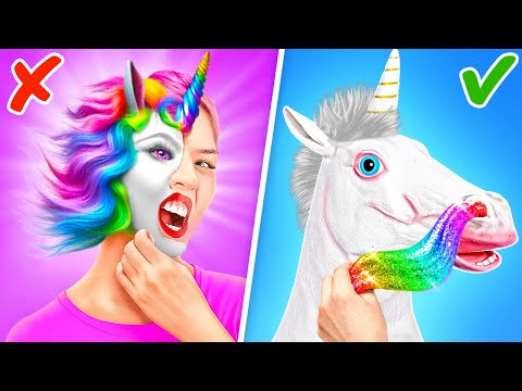 Oh NO! I'm Turning Into UNICORN 🦄🙈 ASMR Fidgets Toys in Real Life