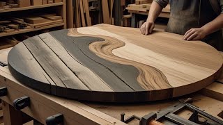 Turning Discarded Wood into a High-End Round Table | Woodworking Transformation