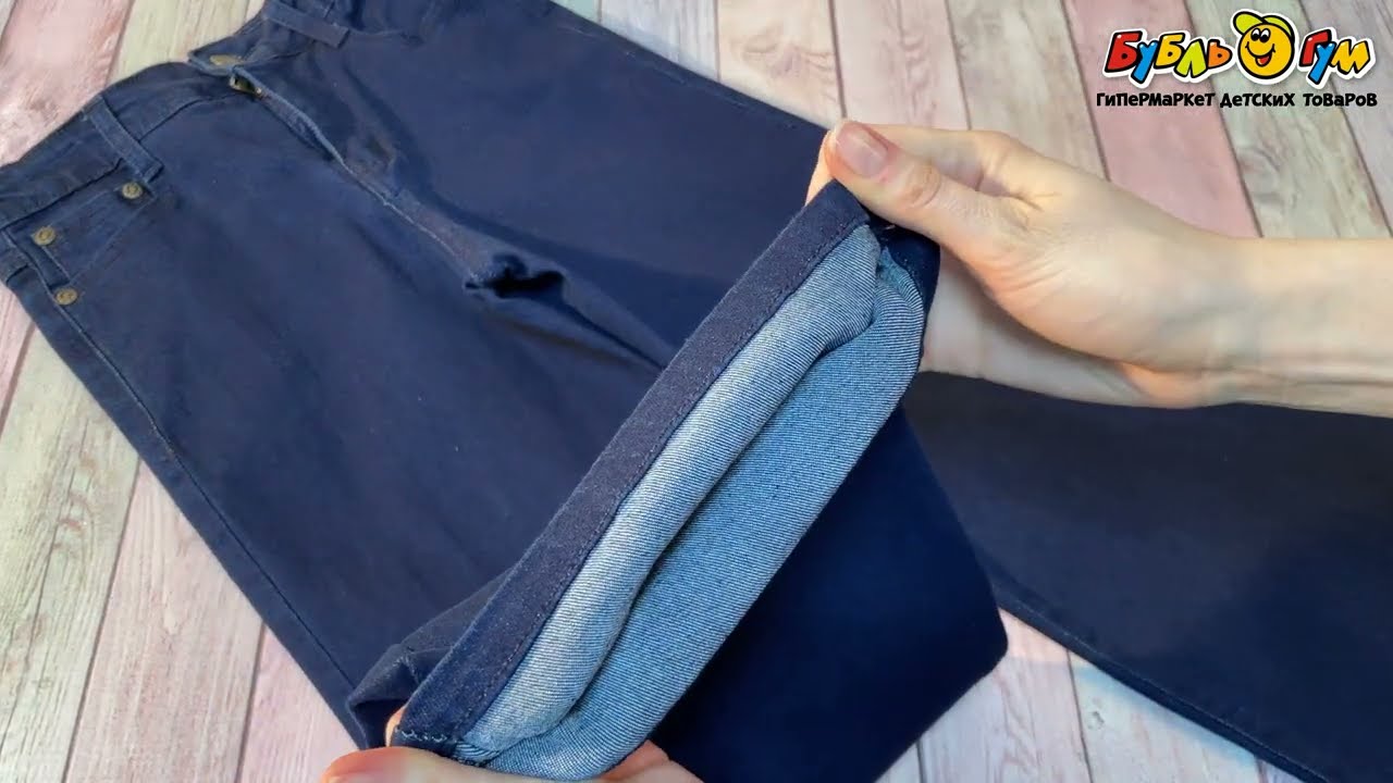 Брюки Lanson Kids джинсовые прямого кроя синие  - видео