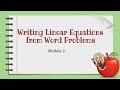 Writing Linear Equations from Word Problems