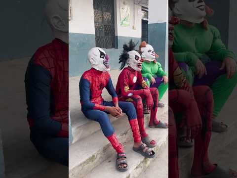 Spiderman vs scary teacher vs scary Superheroes jumping fun #shorts