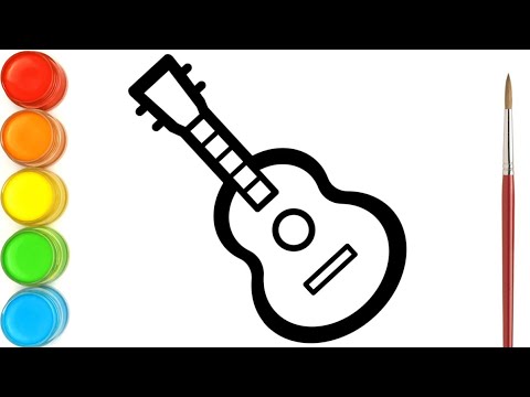 Belajar Menggambar Dan Mewarnai Ukulele | Halaman Mewarnai Menyenangkan