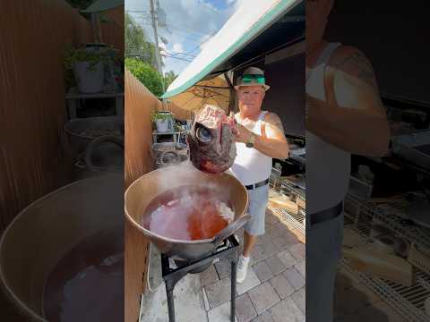 Alien carcass fish head soup #backyardcooking #familycooking #seafood