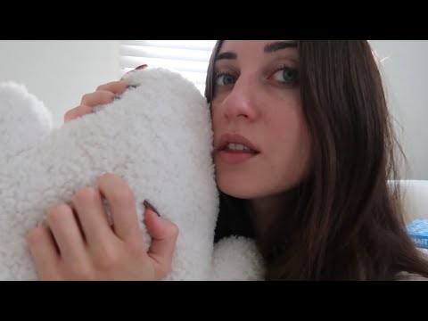 ASMR listening to you talk (inaudible) holding pillow