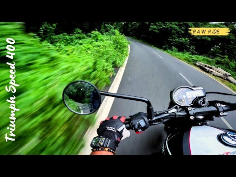 Triumph Speed 400 T4 - Pure Raw Bassey Exhaust Sound Ride | High-Speed Cornering on Mountain.