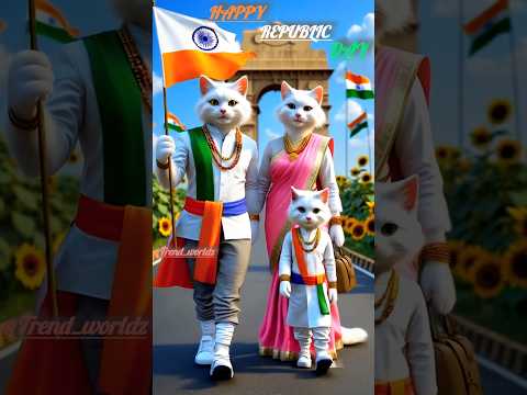 Cute cat Happy republic day celebration๐ฎ๐ณ๐ผ#cute #happyrepublicday #cat #shorts