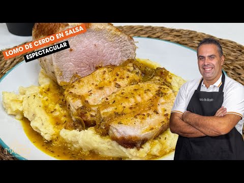 Lomo de cerdo en salsa de naranja miel y mostaza