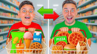 تحدي التسوق الغامض 🛒 فاجأنا بعض 😨  ( بيتزا "برجر)