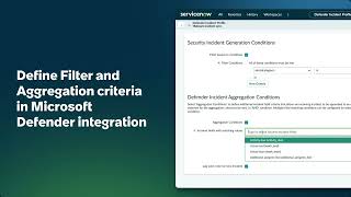 Define Filter and Aggregation criteria in Microsoft Defender integration