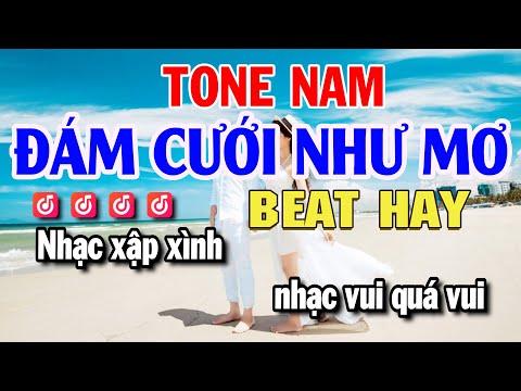 Đám Cưới Như Mơ Karaoke Tone Nam (Dm) Beat Hay | Huỳnh Lê