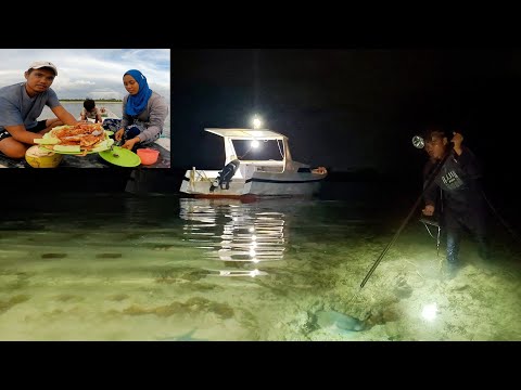 Camping nyuluh Menombak ikan, hunting dan masak rajungan diatas boat