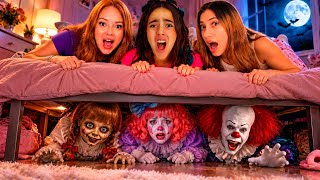 NUNCA BRINQUE DE ESCONDE ESCONDE ÀS 3 HORAS DA MANHÃ COM CRY BABY, IT A COISA E ANNABELLE