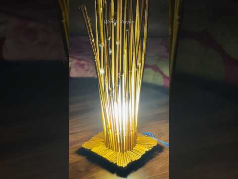 വല്ലഭന് പുല്ലും ആയുധം 😁| Table Lamp Light Making DIY Craft With Grass Stick