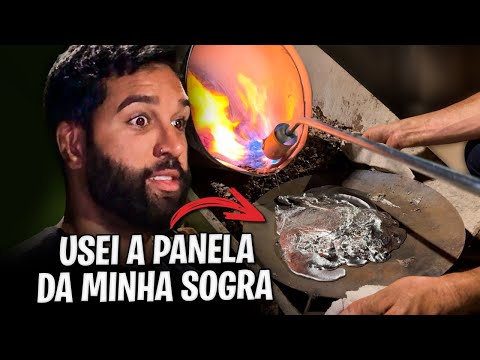 USEI A PANELA DA MINHA SOGRA PRA DERRETER O CHUMBO QUE VAI NO NOSSO PORTÃO 😬