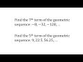 Geometric Sequences and Common Ratios