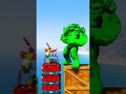 GTA 5: CYAN HULK VS 3 HEAD HULK MONSTER KID SAVE FROM PIT 😱🥹 #shorts #gta5
