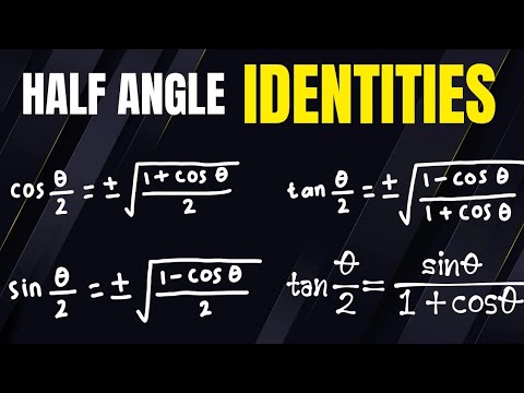 Half angle formulas for trigonometric functions