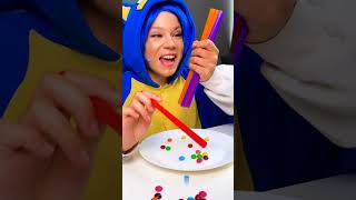 Funniest Straw Challenge with CANDY 🍭🍬 #challenge #shorts