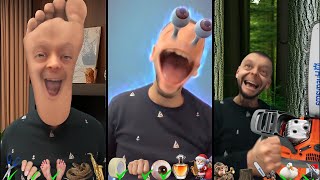 Tom sings create songs with house things & feet cut nails face emoji