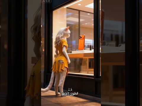 القطة مياو المسكينة نفسها في ايفون 17 الجديد 💔😿 #cat #ai #shorts #funny