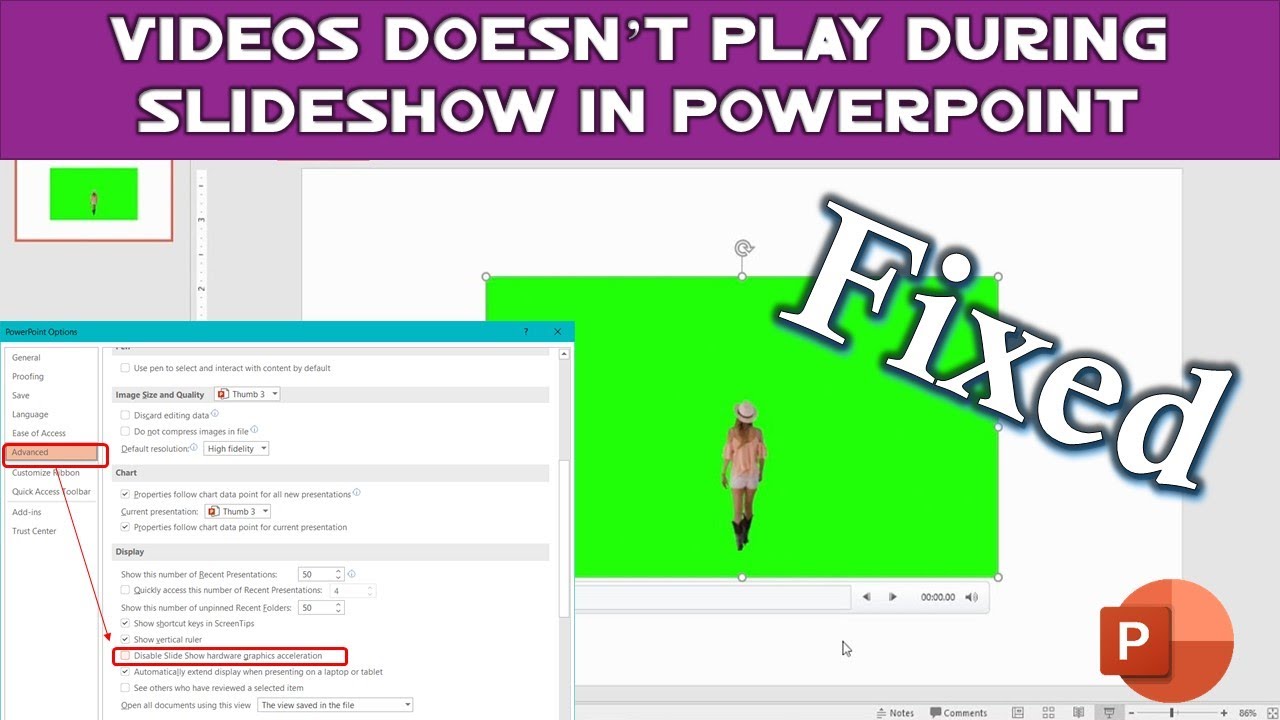 Embedded Videos Doesn't Play in PowerPoint Hardware Graphics Acceleration. - The Teacher